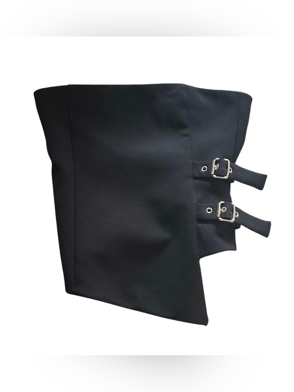 Zara Combination Buckle Strapless Top | Black | Size XS